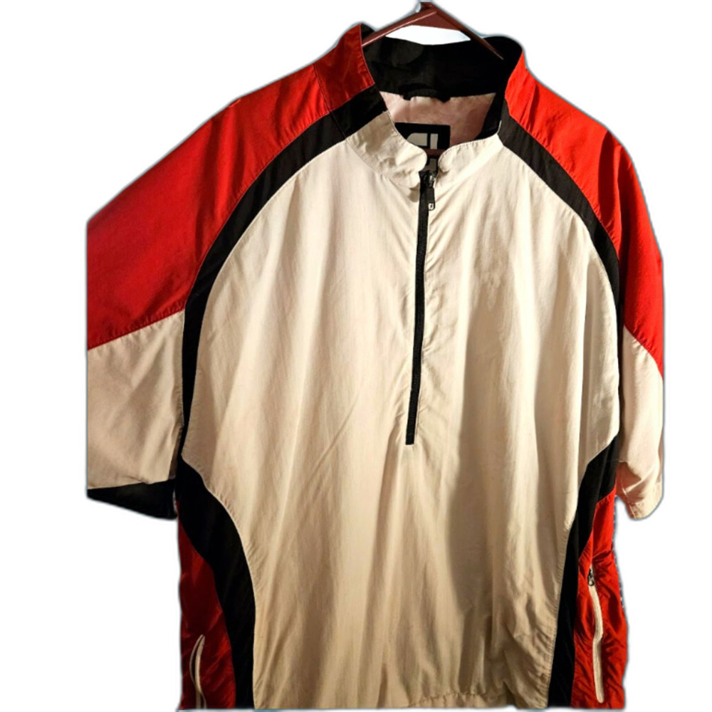 Vintage Men's Red/White FootJoy Half Zip Pullover